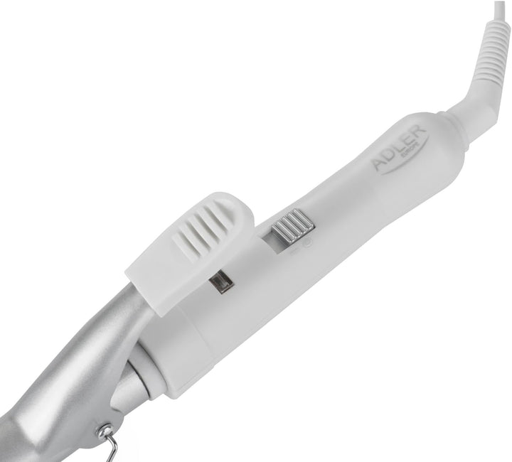 ADLER EUROPE AD 2105 Lockenstab Weiss – Keramik Heizstab mit PTC-System, 25W, einstellbare Bürste, m