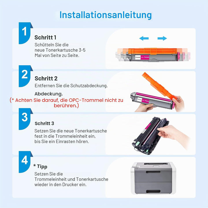 Uniwork TN241 TN245 Toner Kompatibel für Brother MFC 9142 CDN Toner TN 241 TN-245 TN-242 TN-246 MFC-