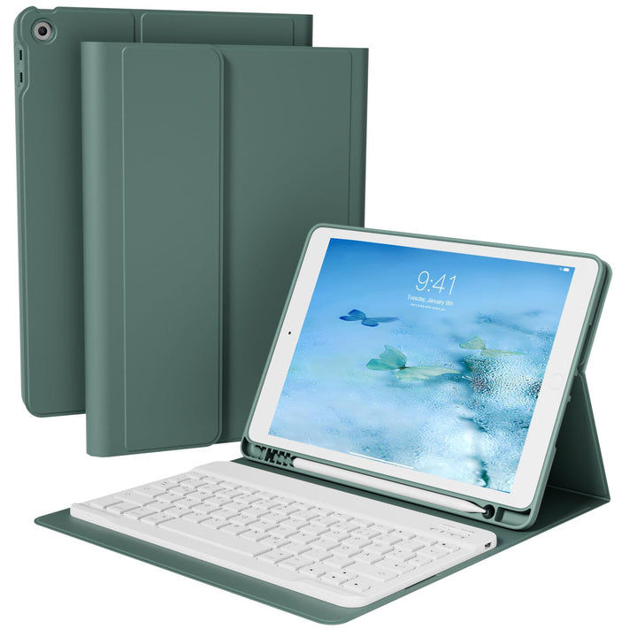 Tastatur Hülle für iPad 9. Generation 10,2 Zoll mit Stifthalter, Magnetisch Bluetooth Abnehmbarer Ta