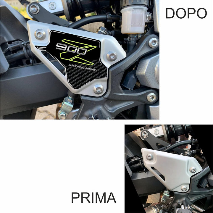 Harzbeschichtete Einstiegsleistenaufkleber Kompatibel mit MOTO KAWASAKI Z900 Z 900 (Einstiegsleisten