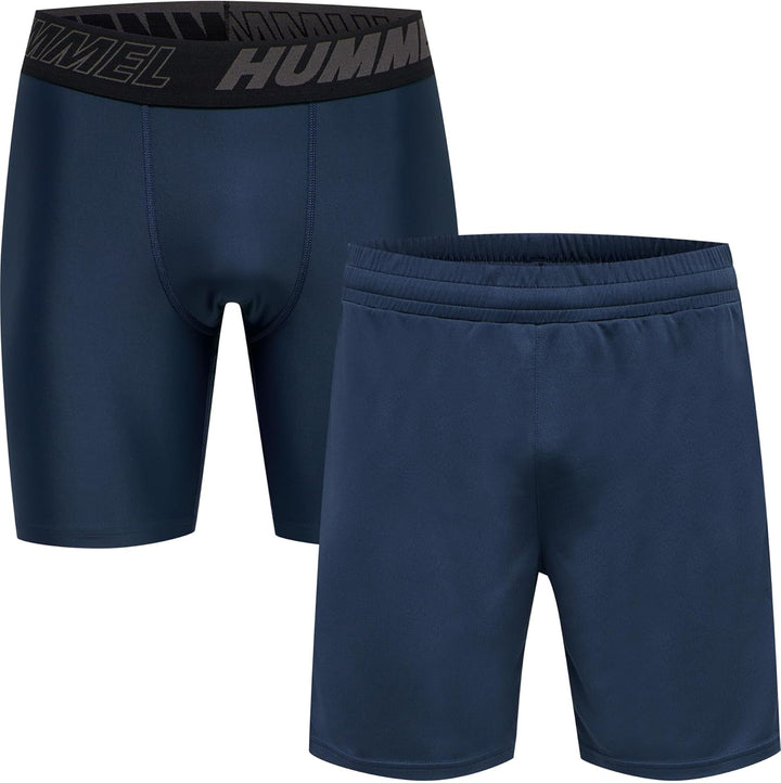 hummel Hmlte Topaz 2-Pack Shorts Set Herren Training Mit Beecool Technologie L Insignia Blue/Insigni