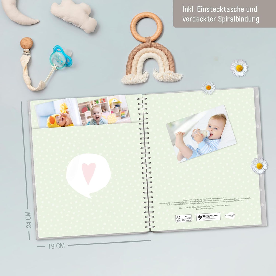 Babyalbum [Dotty Tiger] Baby-Tagebuch für Schwangerschaft und das erste Jahr | Erinnerungsalbum zur