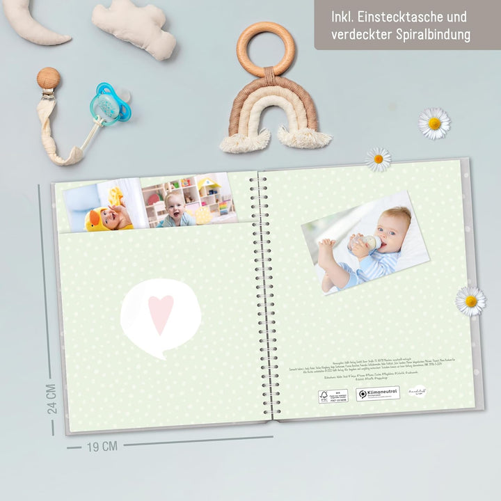 Babyalbum [Dotty Tiger] Baby-Tagebuch für Schwangerschaft und das erste Jahr | Erinnerungsalbum zur