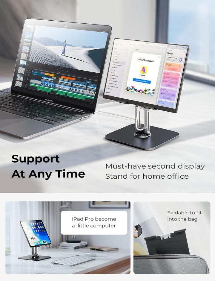 LISEN für iPad Ständer Tablet Ständer, Verstellbarer Tablet Halterung Tisch Super Stabil Universal T