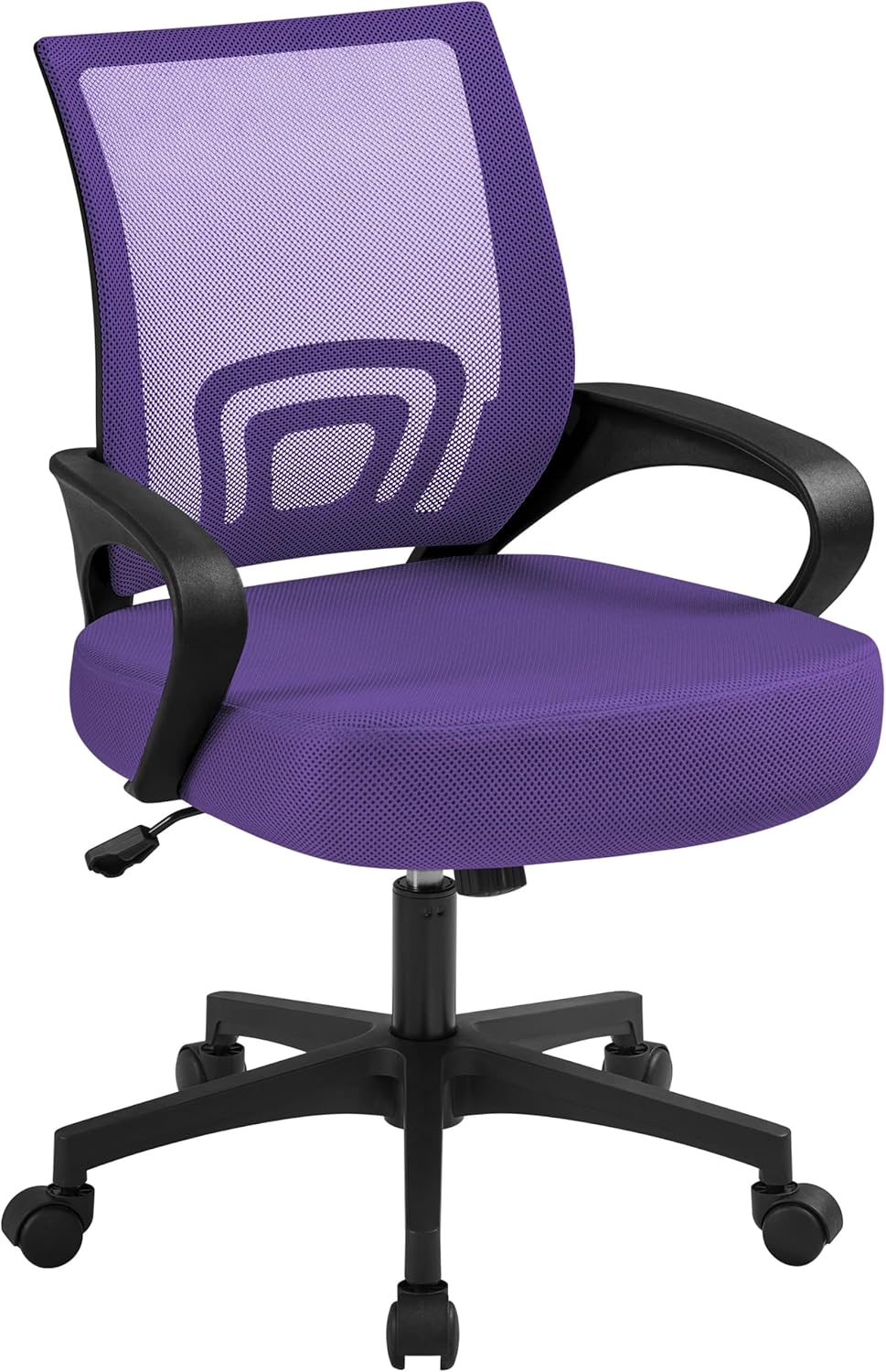 Yaheetech Bürostuhl, Ergonomischer Schreibtischstuhl mit Netzbespannung und Armlehnen, Drehstuhl aus