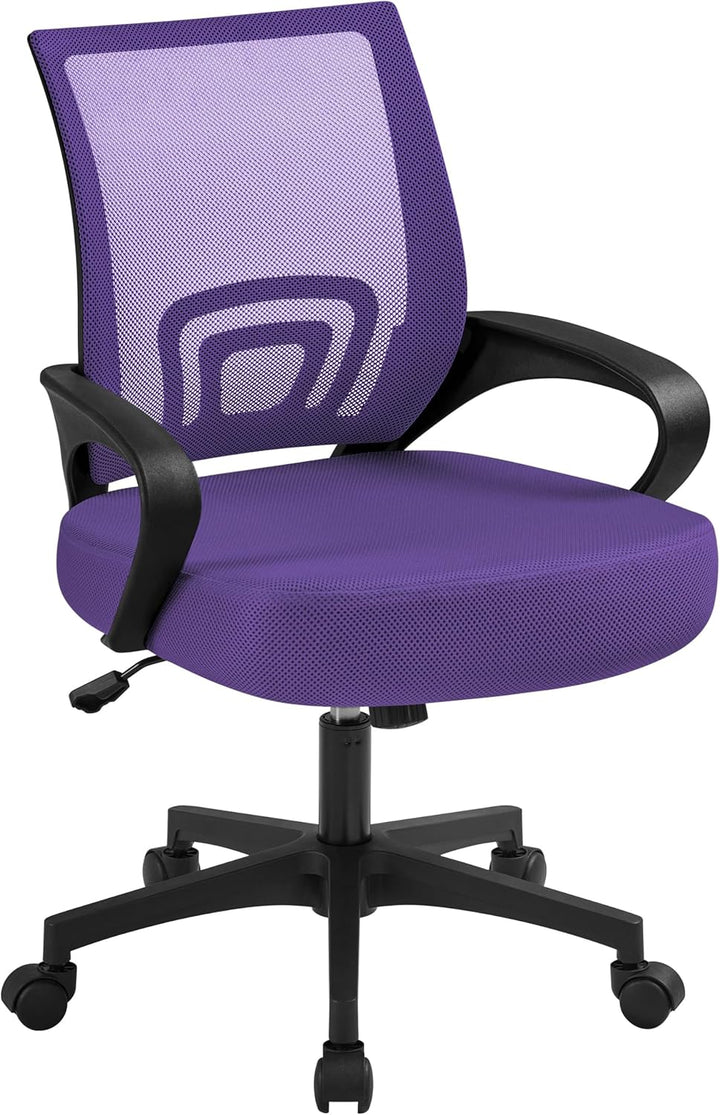 Yaheetech Bürostuhl, Ergonomischer Schreibtischstuhl mit Netzbespannung und Armlehnen, Drehstuhl aus
