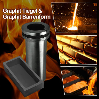 TOAUTO 3KG Digitale Schmelzofen 1400W 2000F, Automatischer Schmelzofen Kit mit Graphittiege und Grap