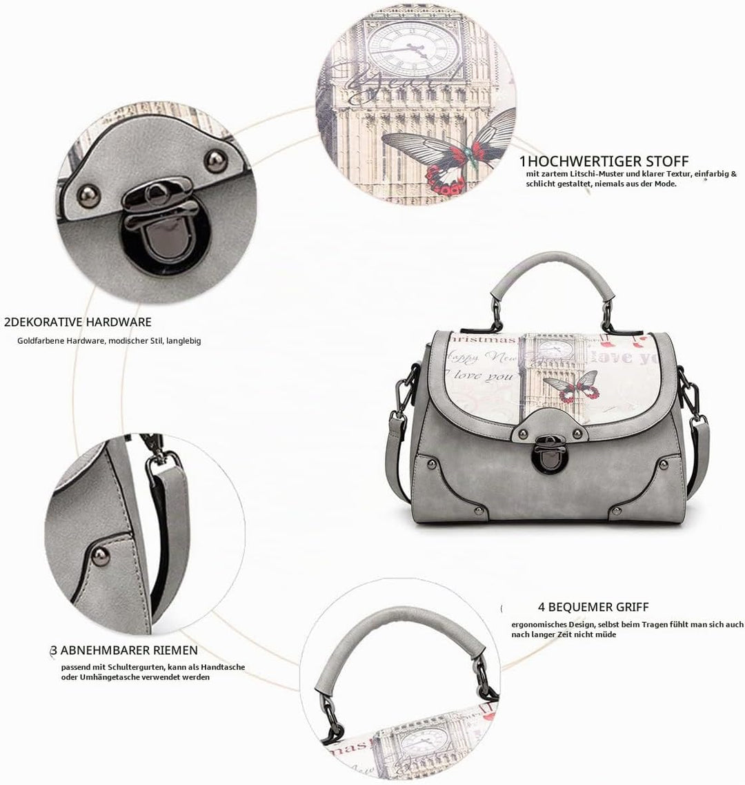 BUKESIYI Damen Tasche Umhängetasche Handtasche Frauen Klein Schultertasche Weekender Lack PU Leder C