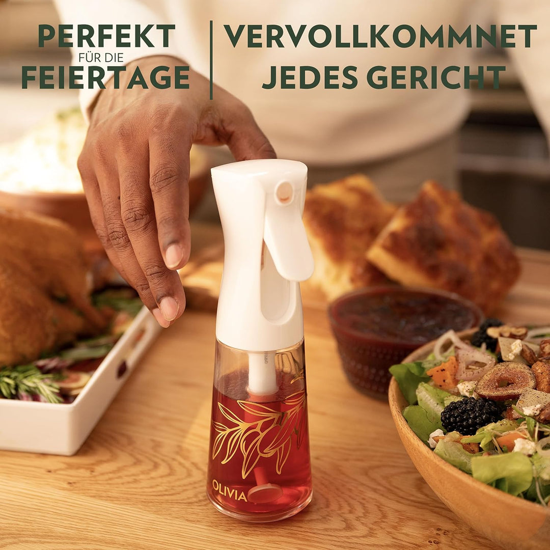 FLAIROSOL OLIVIA 200ml Glas-Ölsprüher - Kontinuierliche Ölsprühtechnik mit Portionskontrolle - Viels