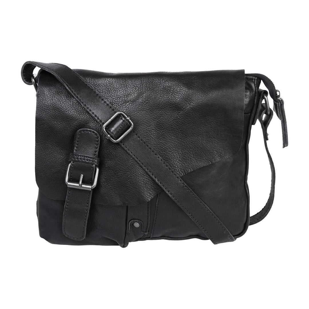 Bear Design Leder Schultertasche, UNISEX Messenger Tasche Umhängetasche Cross body Lauro CP0771 stra