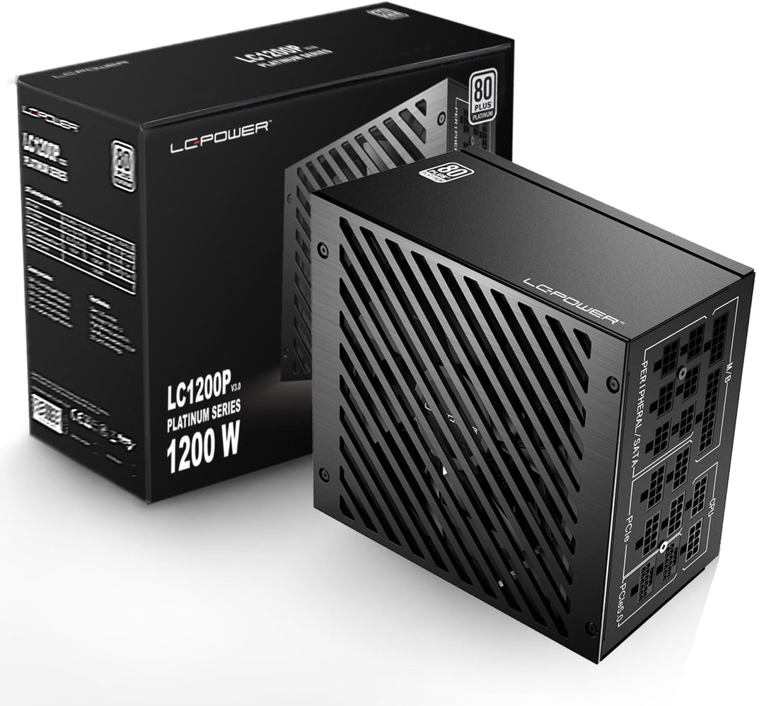 LC-Power LC1200P 80 Plus Platinum Vollmodulares Netzteil mit 1200W Leistung und 10 PCI Express Ansch