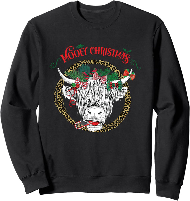 Womens Scottish Highland Cow Country Weihnachtsferienhemd Sweatshirt