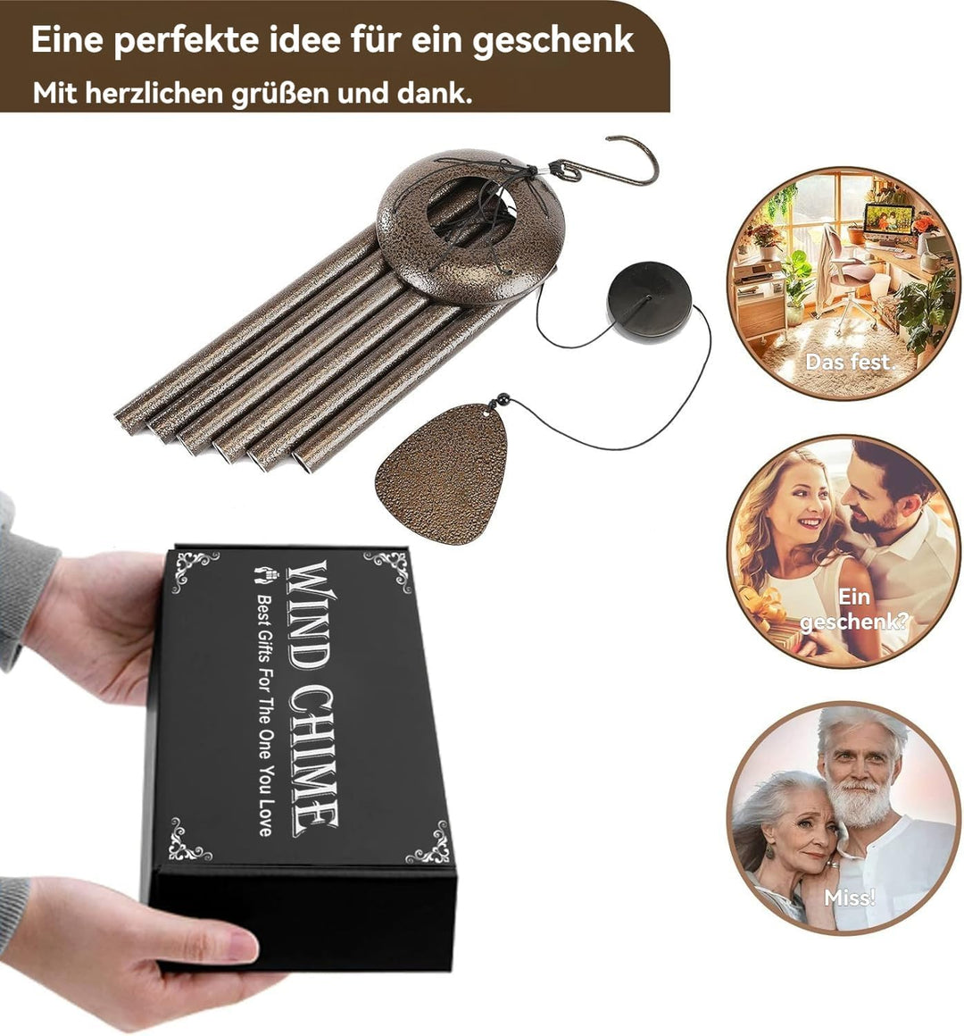 Windspiele FüR DraussEn HäNgend Windspiele - 6 RöHren Chimes FüR Garten, Balkon,Windspiel Garten -Ga