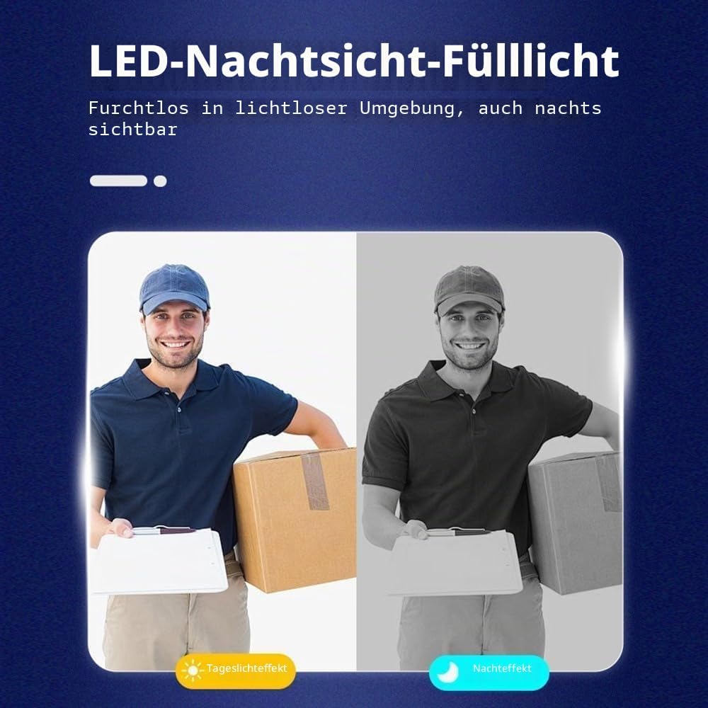 Drahtlose Video Türklingel mit 4.3" HD Innenmonitor Wasserdicht Kabellose Doorbell 1080P Funk Türkli