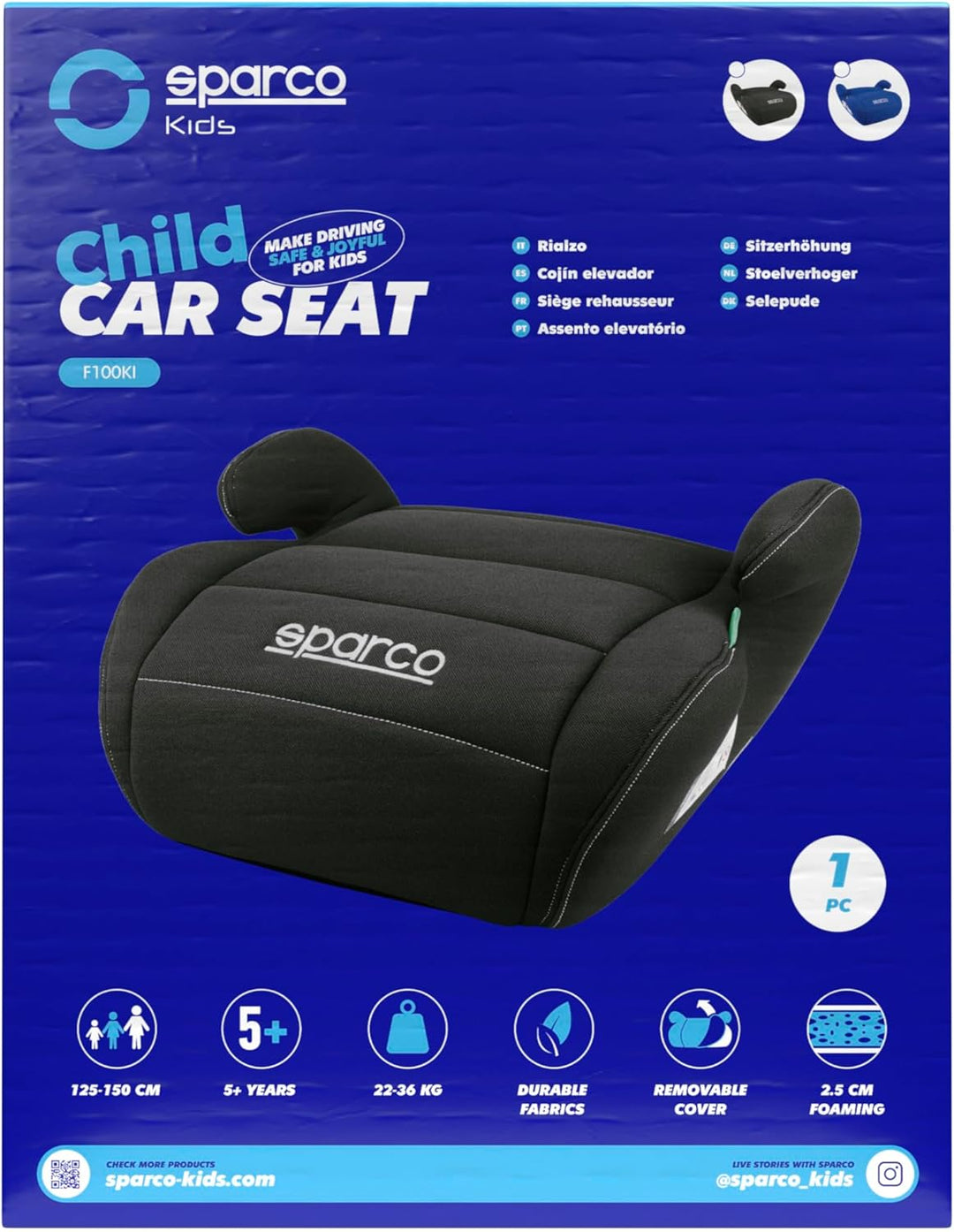 Sparco Autositz-Erhöhung für Kleinkinder Blau i-Size für Jungen und Mädchen. Zugelassen nach ECE R12