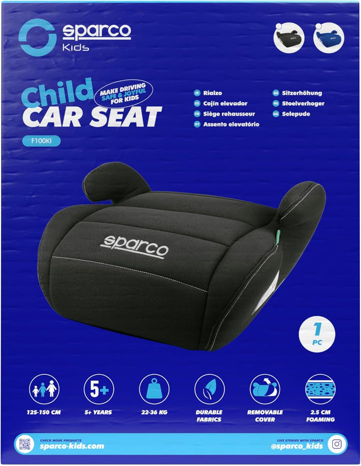 Sparco Autositz-Erhöhung für Kleinkinder Blau i-Size für Jungen und Mädchen. Zugelassen nach ECE R12