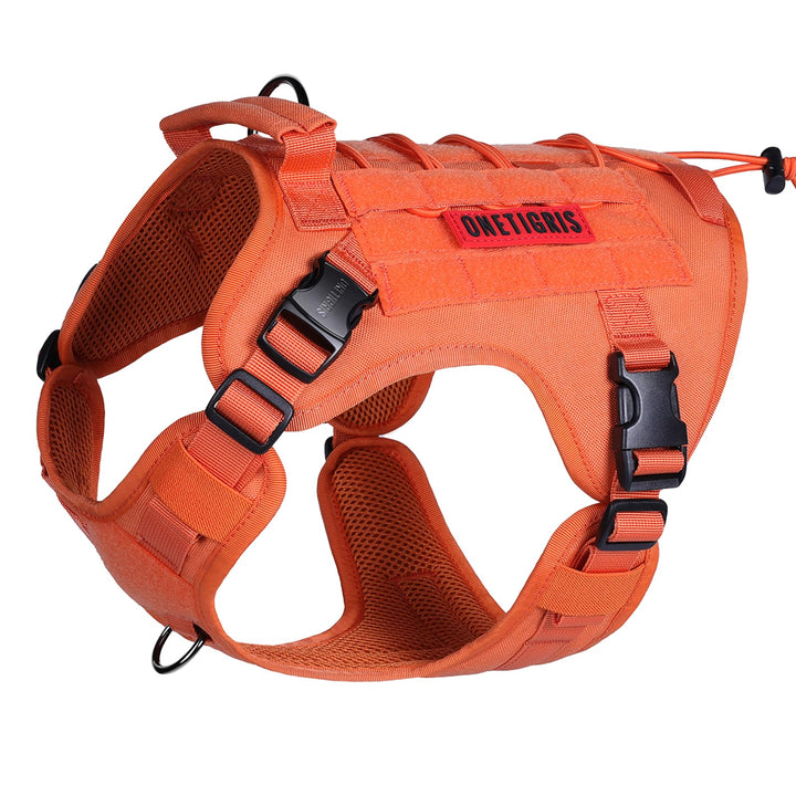 OneTigris Hundegeschirr, FIRE Watcher 2.0 Taktisches Geschirr 2 Metallschnallen MOLLE Sicherheitsges