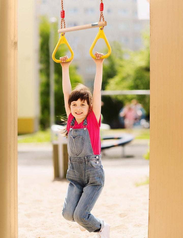 GHB Schaukel Trapez Schaukel Schaukel Kinder mit Kunststoff Turnringe für Kinder Outdoor zum Aufhäng
