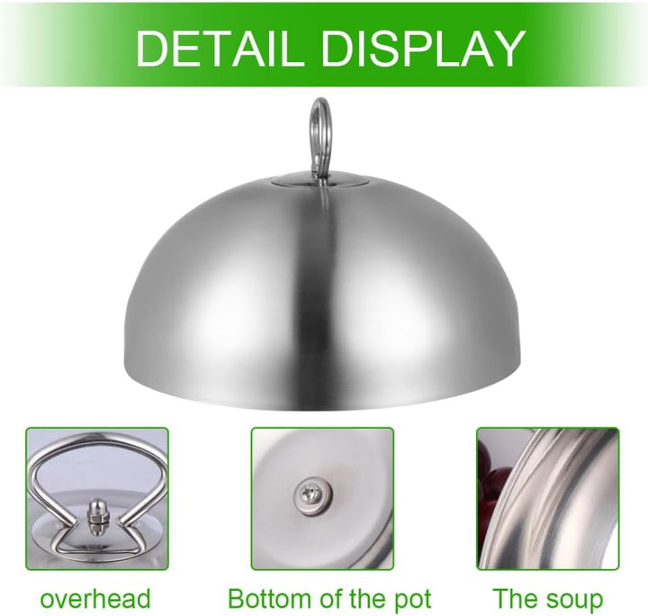 HEMOTON Edelstahl Speiseglocke Tellerglocke Teppanyaki Deckel Steak Abdeckhaube Burgerhaube Schmelzk