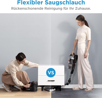 Midea P7 Flex kabelloser Stielstaubsauger, 2-in-1 Flexibler Akku-Staubsauger, 70Min Laufzeit, 5-stuf