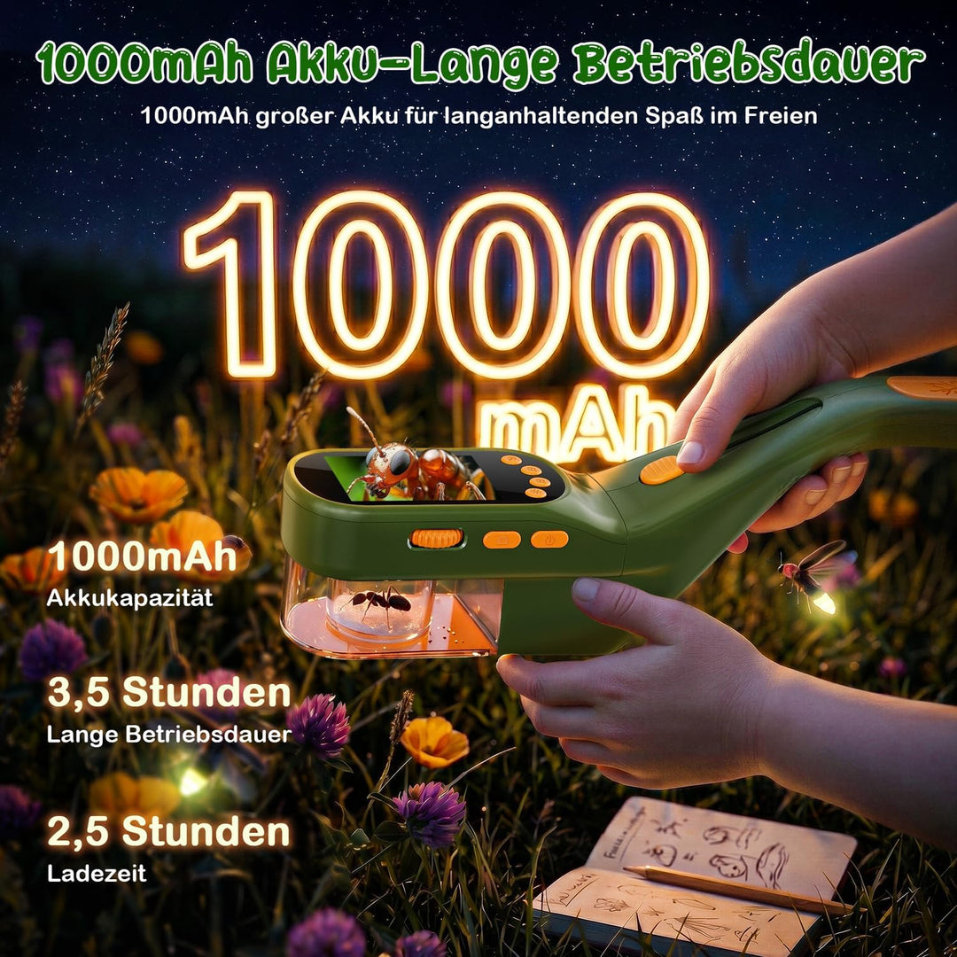 CIMELR Insektenfänger 2,4-Zoll HD-Mikroskop Naturspielzeug für Kinder | Insektenfänger mit 1000mAh A