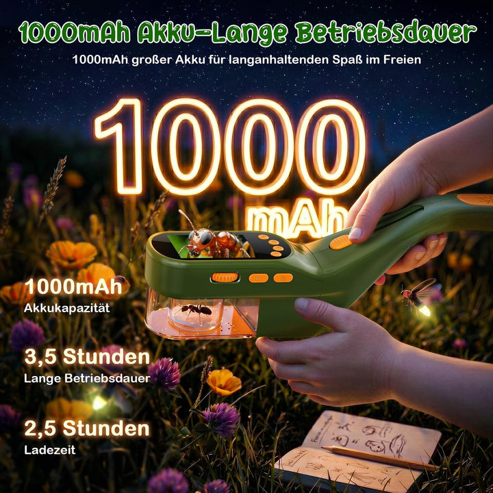 CIMELR Insektenfänger 2,4-Zoll HD-Mikroskop Naturspielzeug für Kinder | Insektenfänger mit 1000mAh A