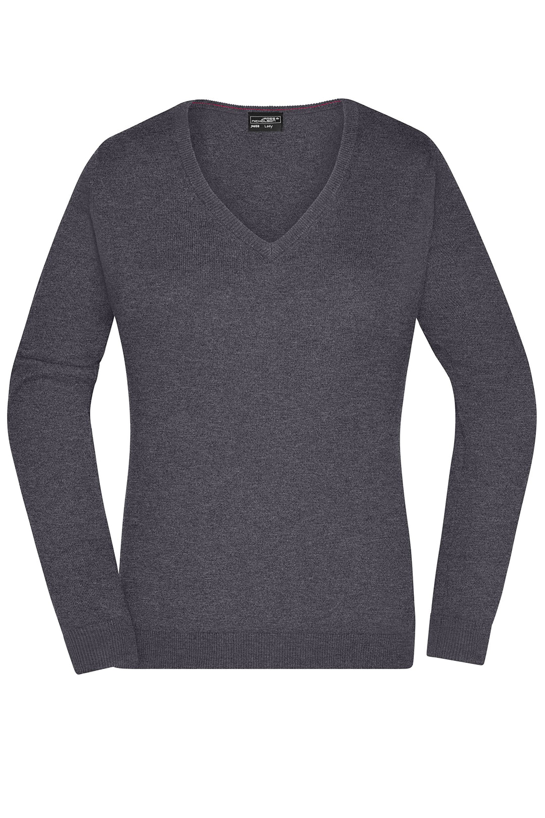 James & Nicholson Damen V-Pullover - Leichter Strickpullover in hochwertiger Ausführung XS Anthracit