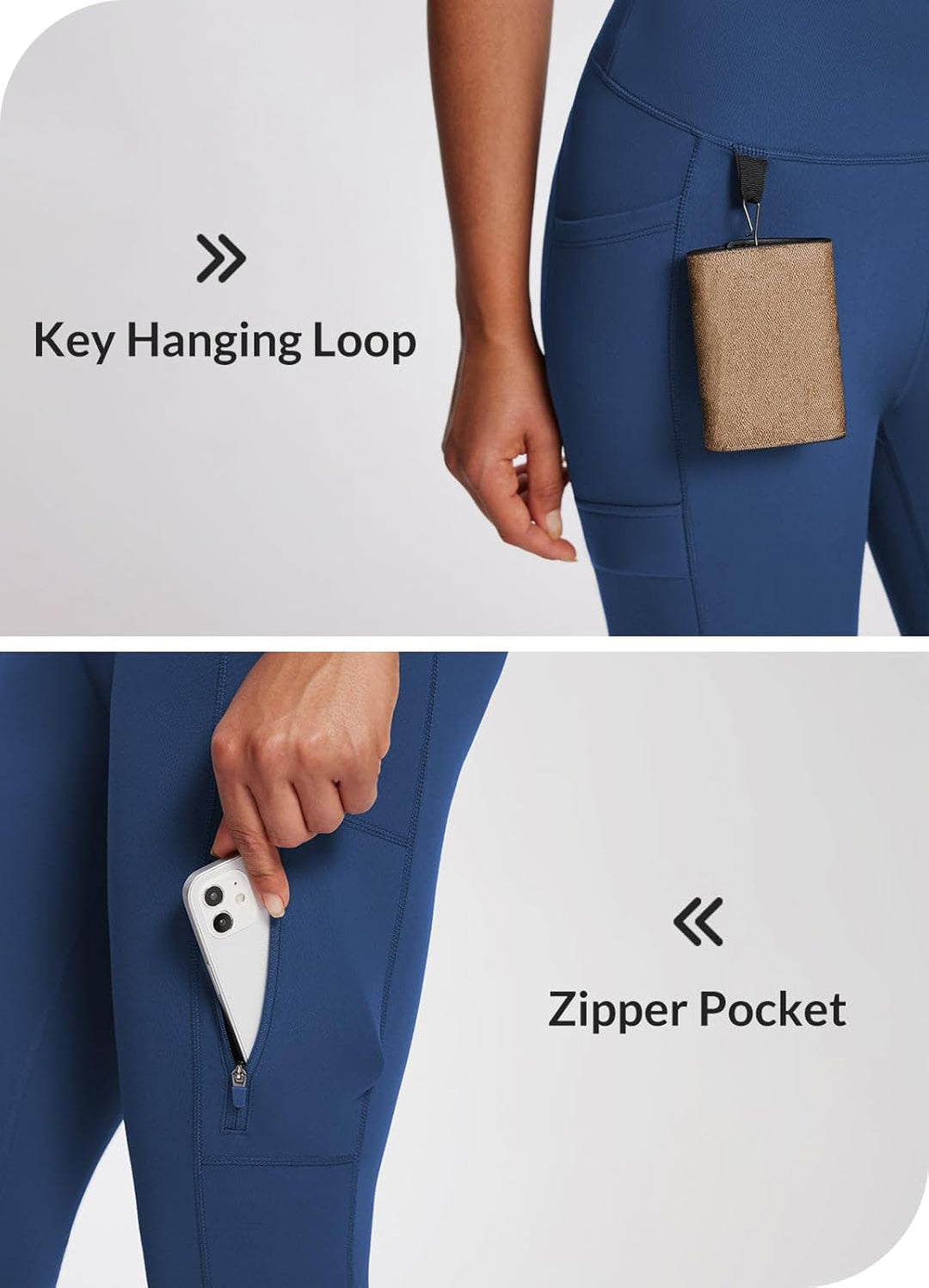 baleaf Damen Fleece gefütterte Leggings Wasserabweisend Hohe Taille Wanderleggings Thermo Leggings F