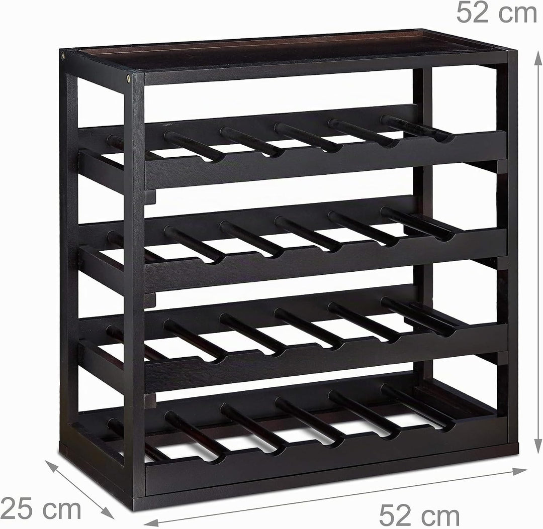 Relaxdays Weinregal aus Holz H x B x T: ca. 52 x 52 x 25 cm robustes Flaschenregal für Wein Weinflas