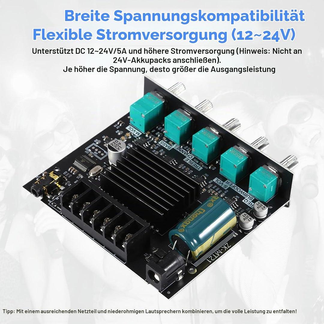 Bluetooth Verstärker HiFi-Verstärker: 2.1 Kanäle Stereo Audioverstärker, Kanal-Subwoofer 50W×2+100W,