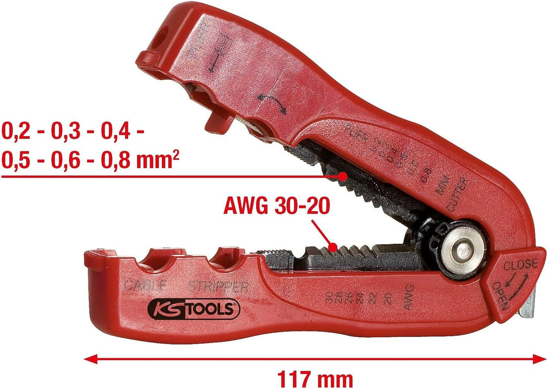 KS Tools 115.1251 Multifunktions-Abisolierwerkzeug, 0,2-0,8mm