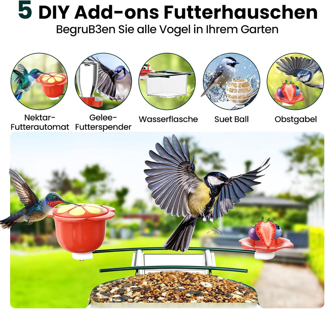 SOLIOM Vogelhaus mit Kamera,Vogelfutterspender für den Hinterhof, Vogelfutterhaus mit Video Aufnehme