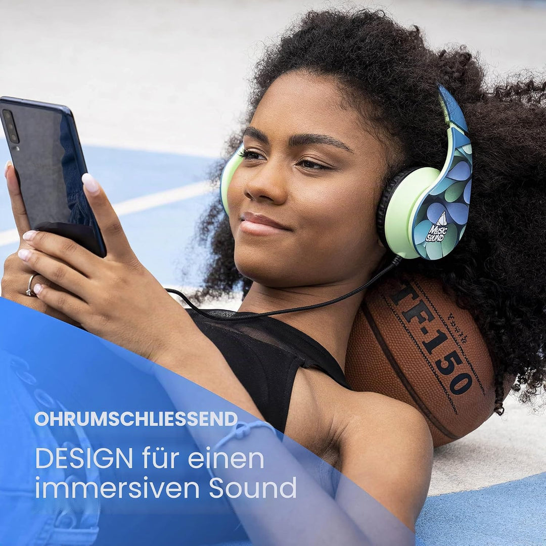 Music Sound | Bügelkopfhörer mit Kabel Over Ear Fantasy | Erweiterbarer und Faltbarer On-Ear-Kopfhör