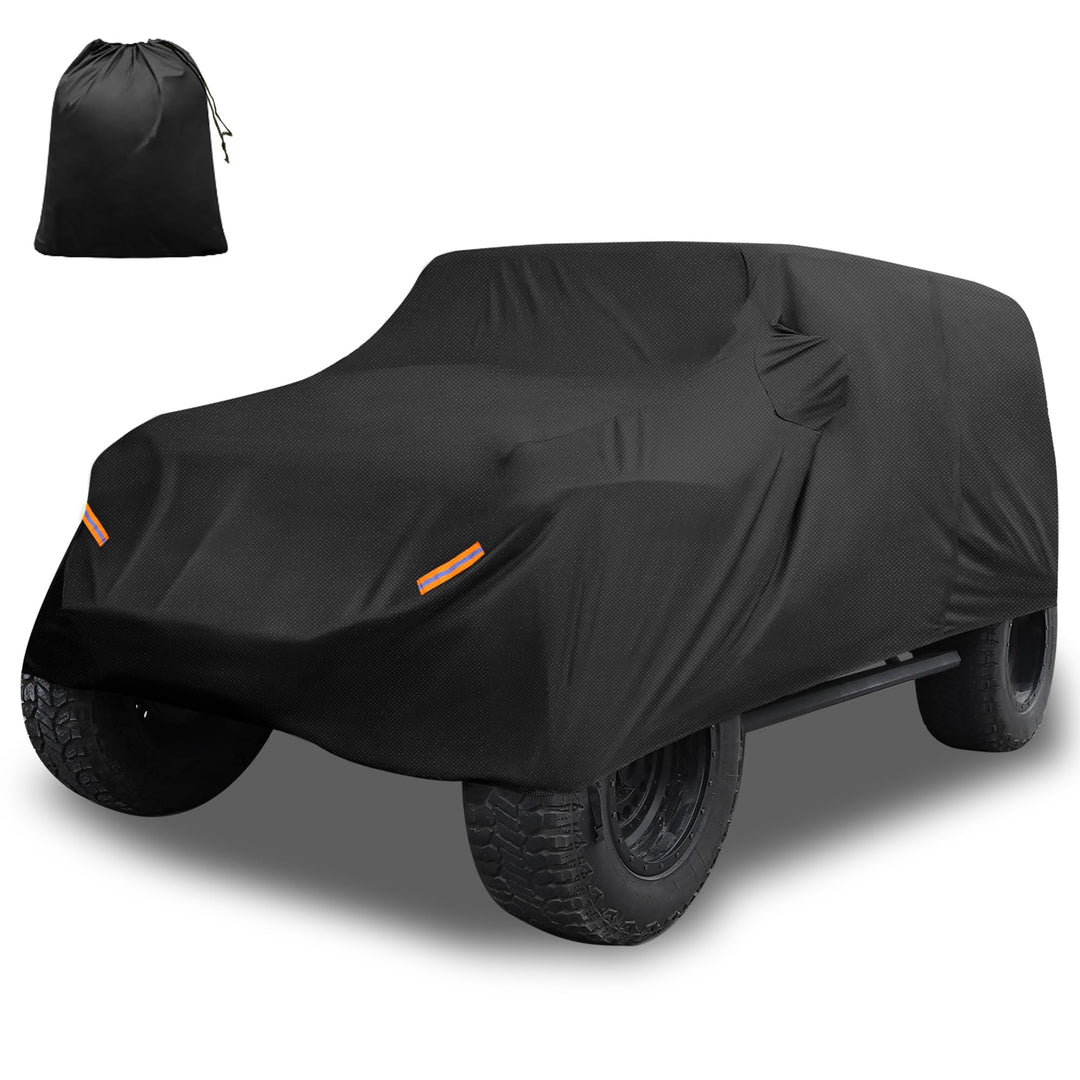 X AUTOHAUX SUV Auto Abdeckung für Jeep Wrangler JK JL 4 Türer 2007-2021 Wasserdicht Schwarz, Schwarz