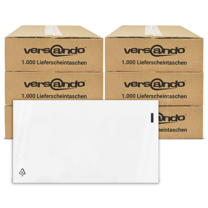 versando 6000 Lieferscheintaschen DIN lang selbstklebend Dokumententaschen Begleitpapiertaschen tran