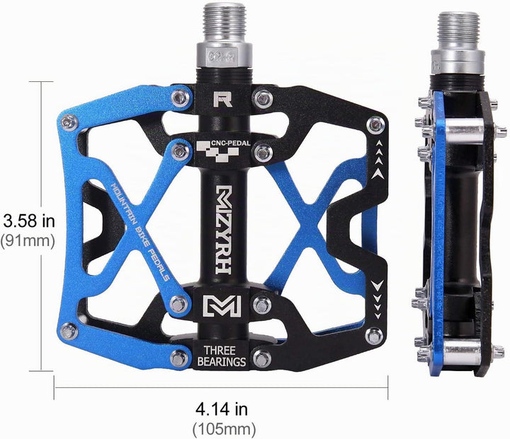 MZYRH Mountainbike Pedale, ultrastarke Bunte CNC Aluminiumlegierung maschinell bearbeitet 9/16 "Radv