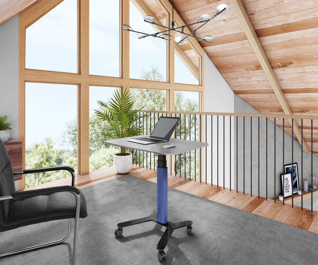 ESMART EAX-131 BB 90 x 60 cm Blau Ergonomischer Steh-Sitz-Pult-Schreibtisch Stufenlos elektrisch höh