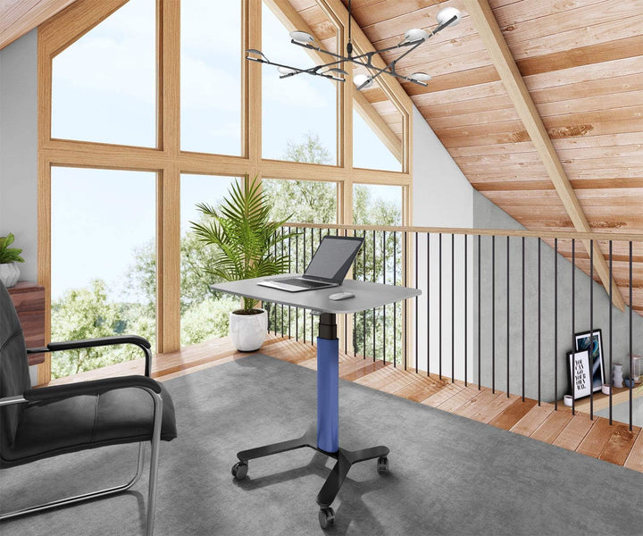 ESMART EAX-131 BB 90 x 60 cm Blau Ergonomischer Steh-Sitz-Pult-Schreibtisch Stufenlos elektrisch höh