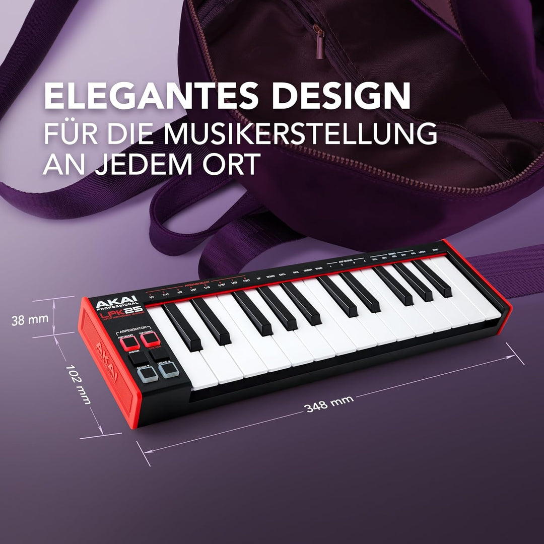 AKAI Professional LPK25 - USB MIDI Keyboard Controller mit 25 responsiven Synth-Tasten für Mac und P