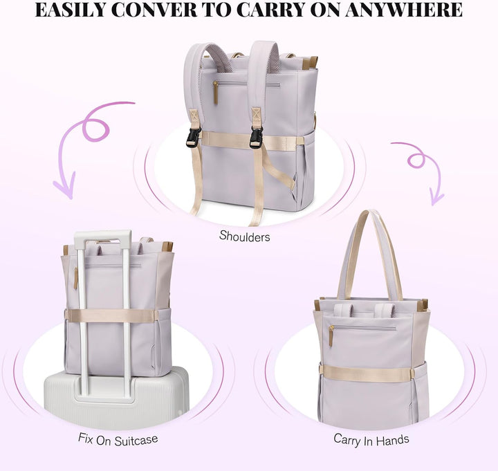 GOLF SUPAGS Convertible Laptop-Rucksack für Frauen Casual Daypack Notebook Tote Bag für Arbeit Hochs