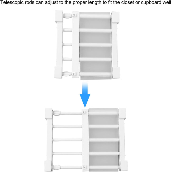 Topyond Schrank-Spannregal,Teleskop Klemmregal, Erweiterbares Lagerregal, Nagelfrei, Spannregal Schr
