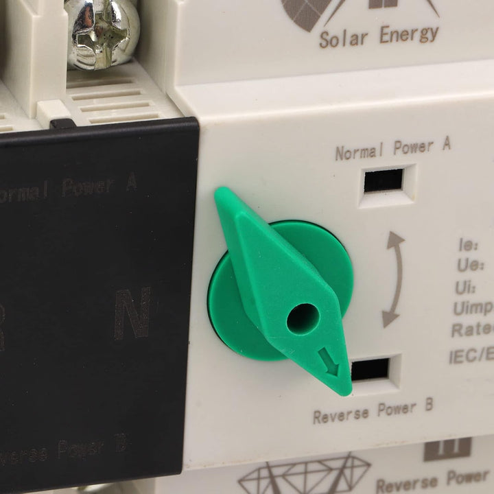 Dual Power Automatischer Transferschalter AC 230V 2P 63A ATS PC Hutschiene Notstrom Netz Umschalter