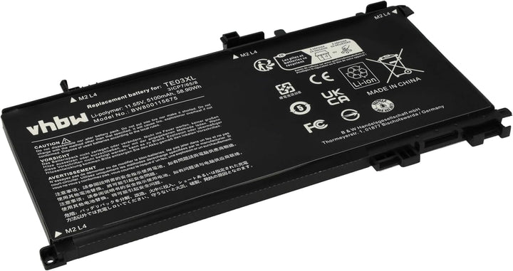vhbw Akku kompatibel mit HP Omen 15-AX002NI, 15-AX002TX, 15-AX003NF, 15-AX003NI Notebook (5100mAh, 1
