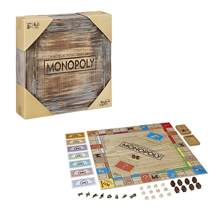 Monopoly Rustic, Sonderedition aus Holz, der Klassiker der