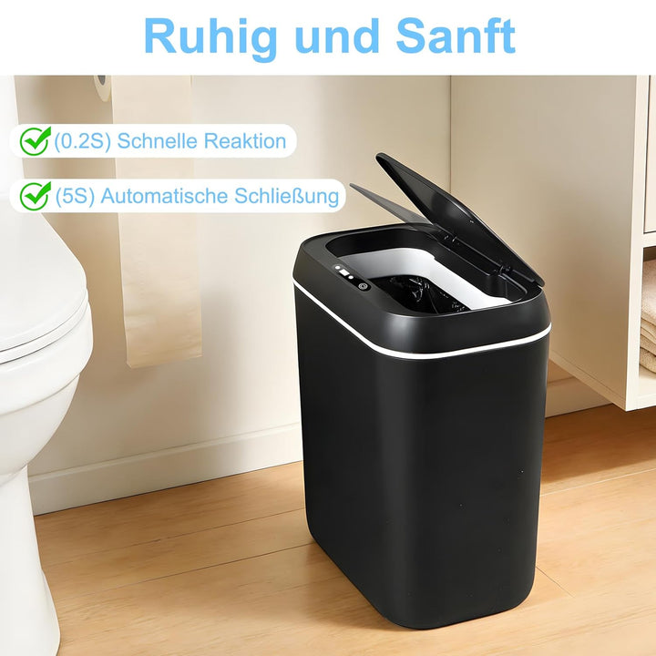 Elektrischer Mülleimer 2er-Set,15L Mülleimer mit Sensor mülleimer, schlankes schmales Design, leise