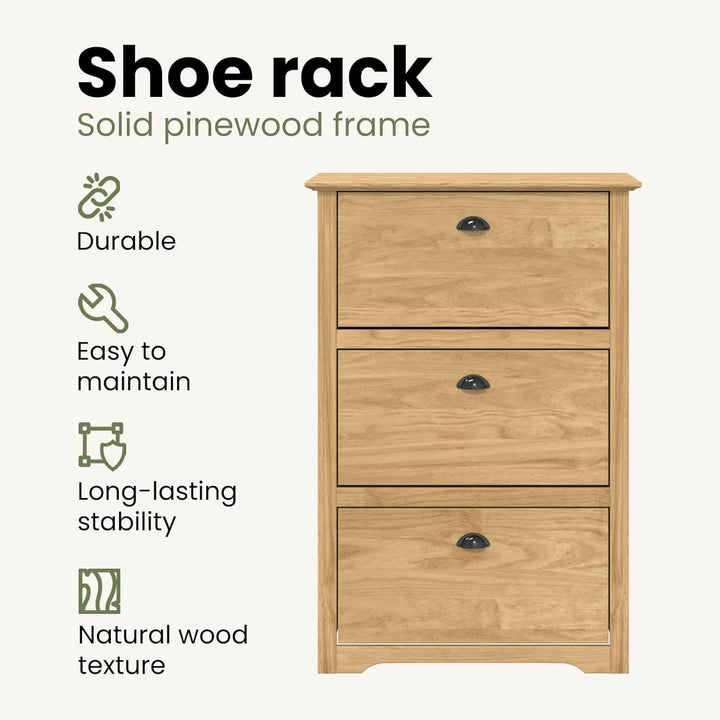 vidaXL Schuhregal BODO Honigbraun 80 x 35 x 118 cm Holzwerkstoff, Schuhregal für drinnen, rechteckig