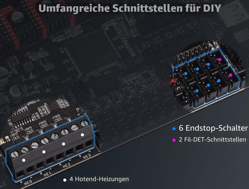 BIGTREETECH Octopus V1.1 Steuerplatine mit 8pcs TMC2208 UART, 32 Bit Kompatibler Touchscreen der TFT