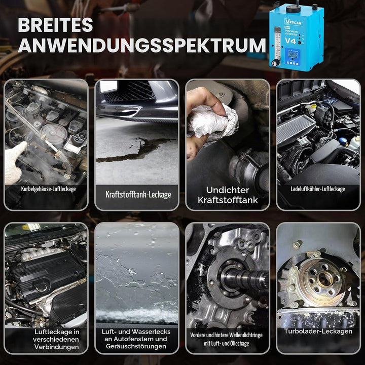 12V Nebelmaschine KFZ Rauchmaschine Lecksuchgerät EVAP mit Digitalem Druckmesser &amp; Luftmengenmesser