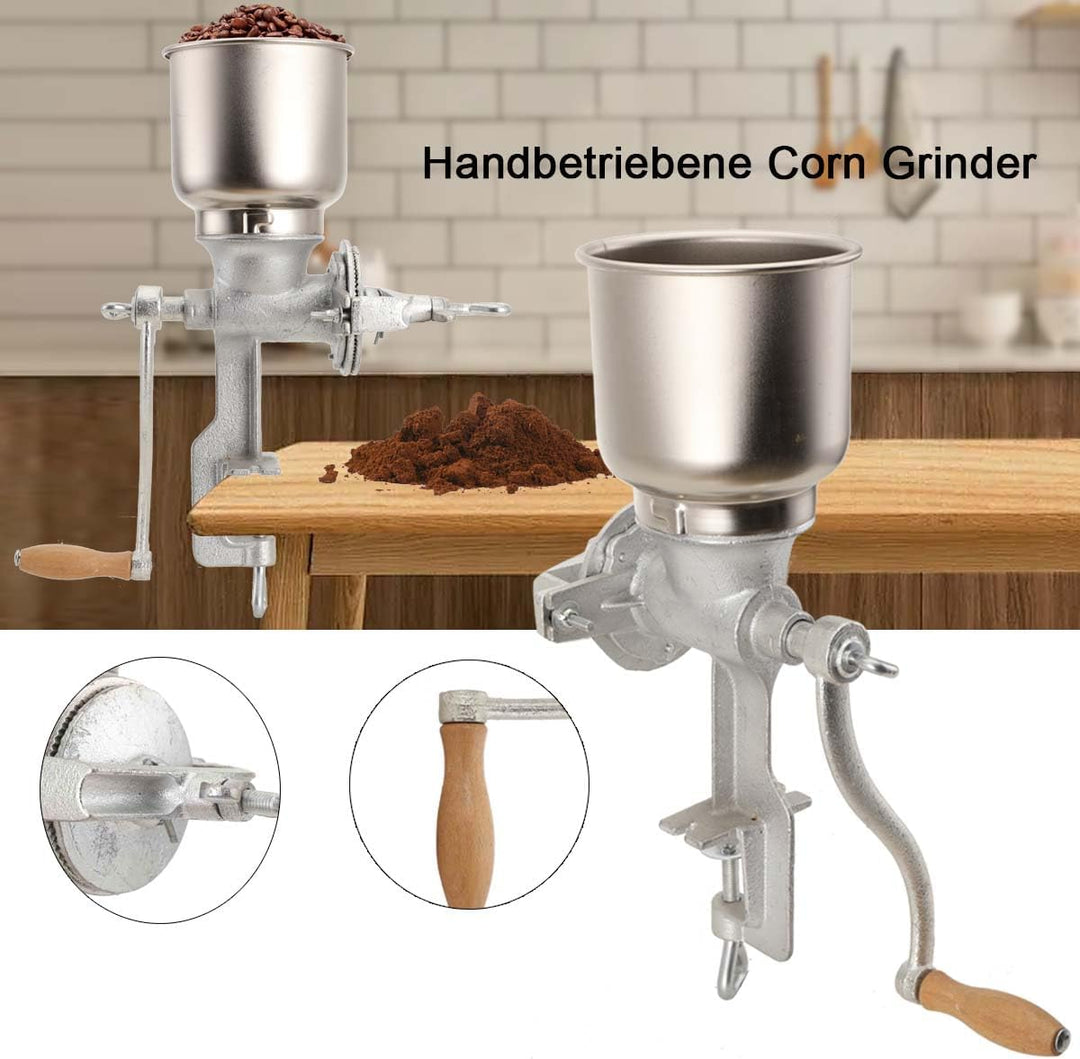 Manuelle Getreidemühle - Handbetriebene Kornschleifwerkzeuge mit Handkurbel &amp; Tischklemmen-Design -