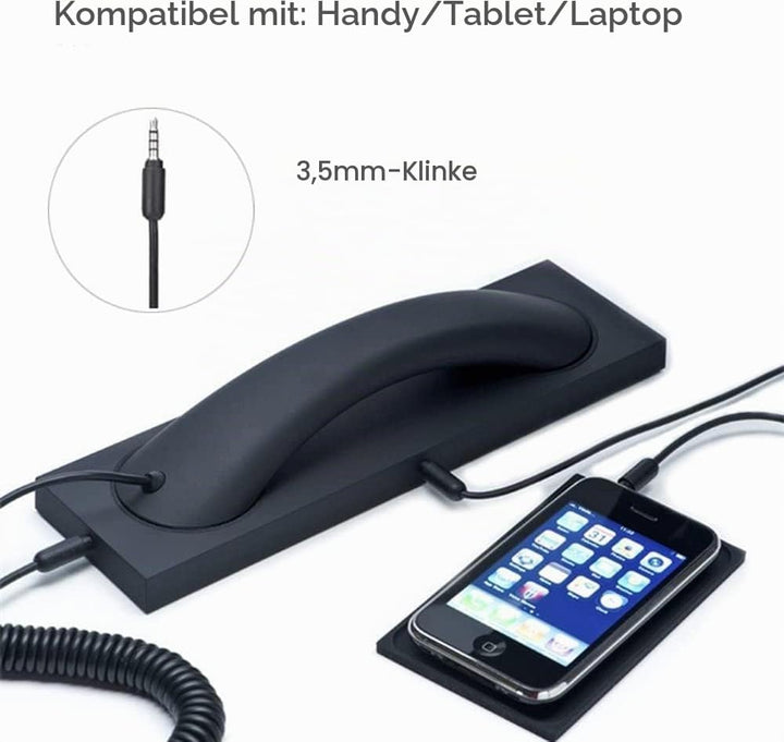 Retro Telefonhörer Empfänger Kopfhörer für Handy, Tablet, Laptop, Headset mit Antwort-Taste und komf